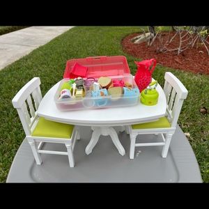 American Girl Dining Room set with accessories